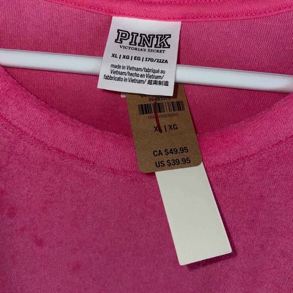Victoria's Secret PINK Terry Cloth Dress Ruched Side Dress sz XL Women's NWT NEW - Picture 2 of 8